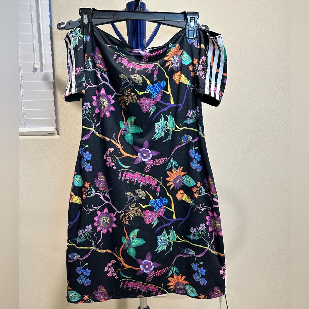 Adidas Originals Reversible Off Shoulder Mini Dress size Medium